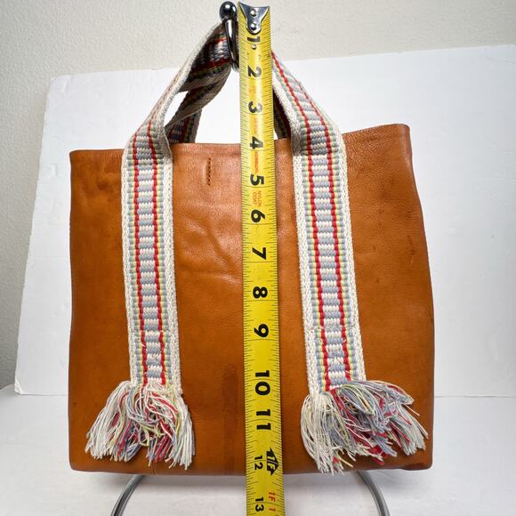 Madewell Leather Mini Transport Tote Woven Handles Tan (No Strap) - Picture 11 of 13